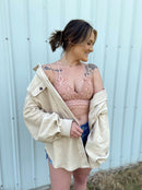 Our Love Story Begins Lace Bralette -  blush