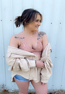 Our Love Story Begins Lace Bralette -  blush