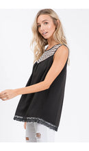 Double Trim Woven Top