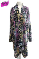 Tie Dye Animal Print Cardigan(477)