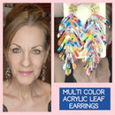 Light weight Acrylic Leaf Earring Dangles