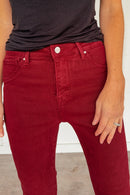 Wine Colored Skinny Denim by Risen