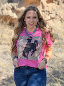 Leopard Bronc Rider Tee