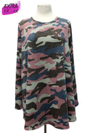 Long Sleeve Pink Camo Tunic(355)