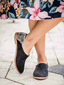 Jodi Black Animal Print Flat Shoes