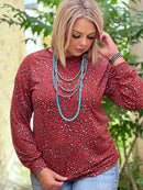 Remi Rust Leopard Long Sleeve Top