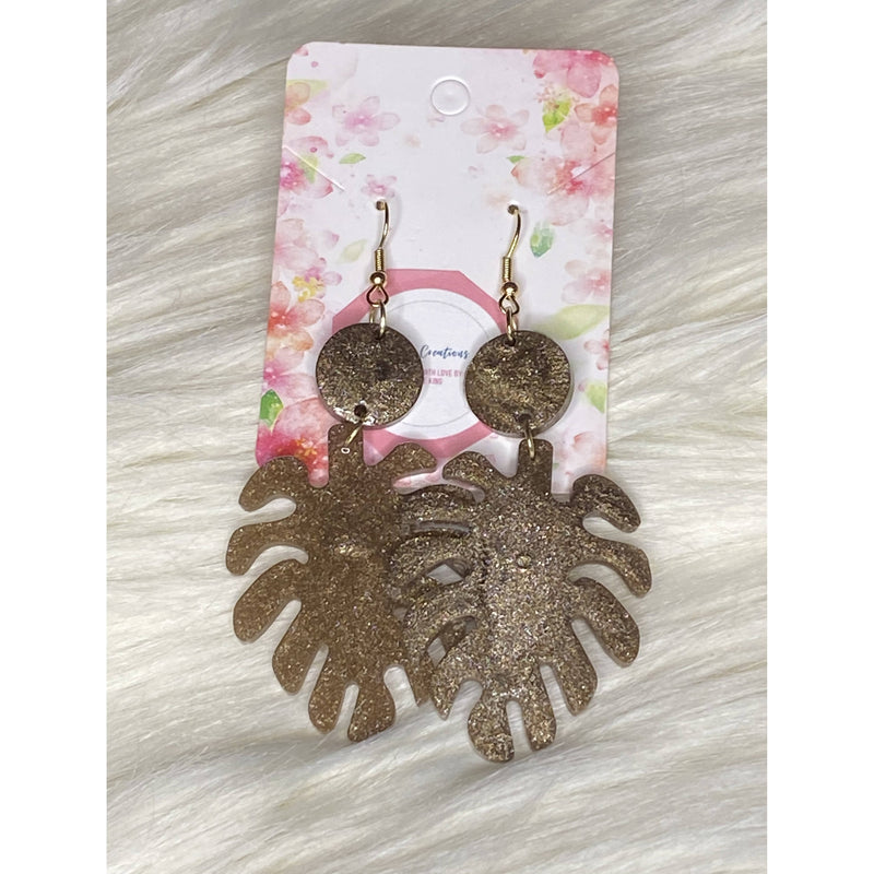 Bronze Palm Necklace & Earring Set
