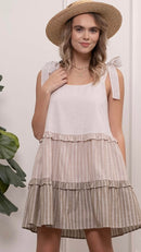 Color Blocked Tiered Dress