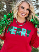 Christmas Chenille Applique Sweatshirt