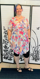 Ivory Floral Babydoll Dress(403)