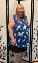 Sleeveless Royal Floral Top(513)