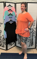 Front Ruffle Tunic- Black(455)