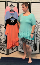 Front Ruffle Tunic- Black(455)