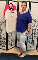 Modal V-Neck Top-Fuchsia(368)