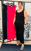 Sleeveless Jumpsuits-Fuchsia(537)