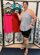 Sleeveless Round Neck Round Bottom-Fuchsia(566)