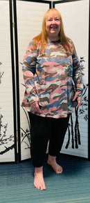 Long Sleeve Pink Camo Tunic(355)