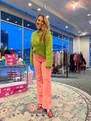 Pink HW Cargo Straight Fit