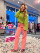 Pink HW Cargo Straight Fit