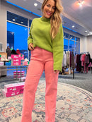 Pink HW Cargo Straight Fit