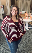 Cranberry & Ivory Cardigan