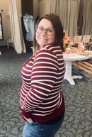 Cranberry & Ivory Cardigan