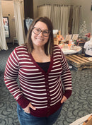 Cranberry & Ivory Cardigan