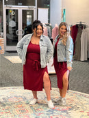 Red Side Tie Cocktail Dress