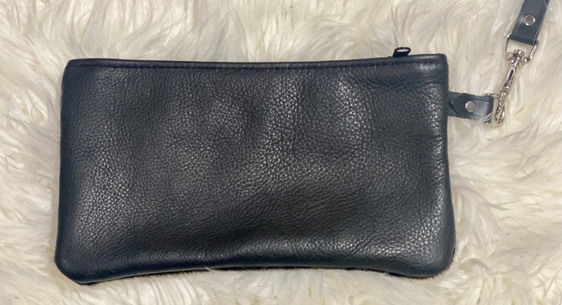 Large Hair on Hide Leather Wristlet