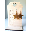 Gold Glitter Acrylic Star Earrings