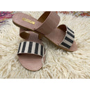 Beige & Black Knit Sandal