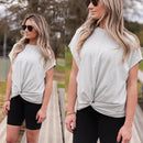 Tiana Twist-Front Crew Neck Tee