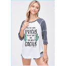 Cactus 3/4 Sleeve Ragland Top