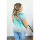 Olivia Ocean Stripes Tee - Teal Vibes