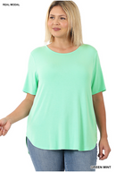 Modal Round Neck Top-Mint(372)