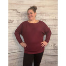 Slouchy one shoulder Dolman sleeve top