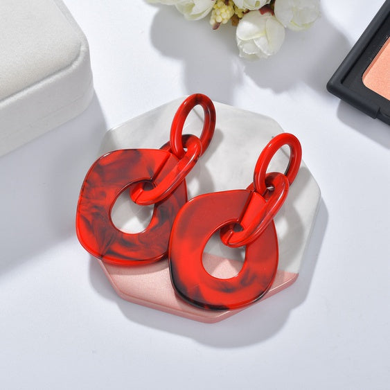 Rockin red acrylic earrings