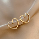 Heart studs with rhinestones