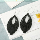 Carefree days - carved wood earrings