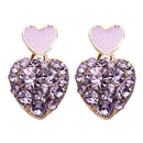 Leah lavender heart studs