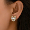 Rhinestone Heart stud earrings