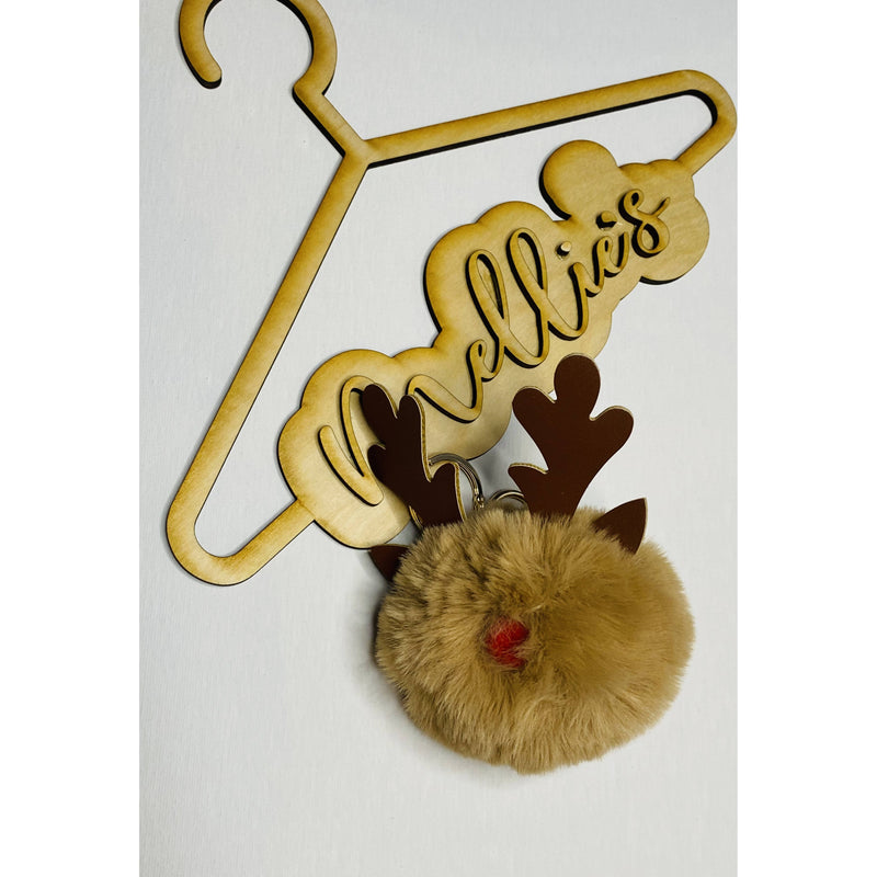 Fuzzy Rudolph Keychain