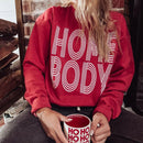 Homebody Lines Sweatshirt in Heather Red