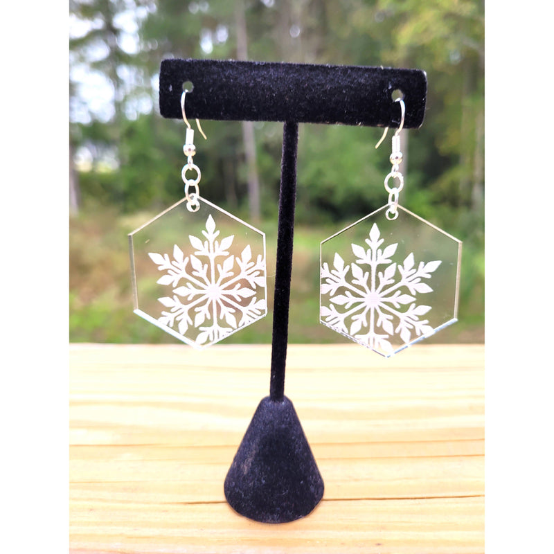 Engraved Snowflake earrings
