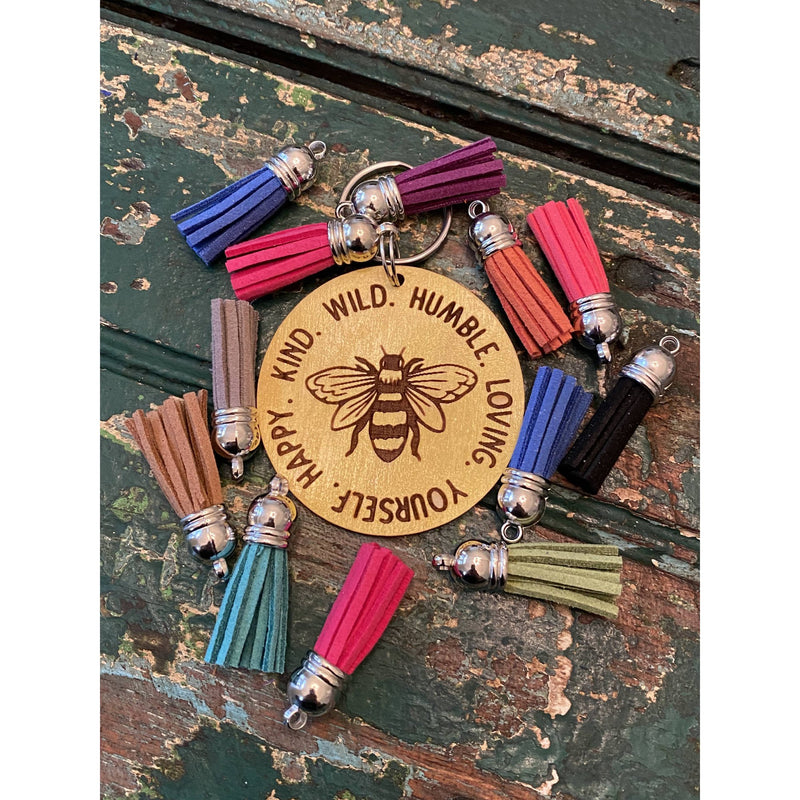 Bee keychain with tassel