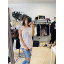 Jersey Knit Ruffle Shirt