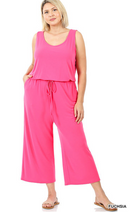 Sleeveless Jumpsuits-Fuchsia(537)