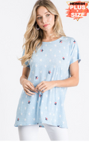 Vintage Blue Stars Top(139)