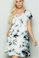 Black & White Tie Dye Dress(37)
