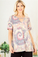 Keyhole Tie Dye Top(338)